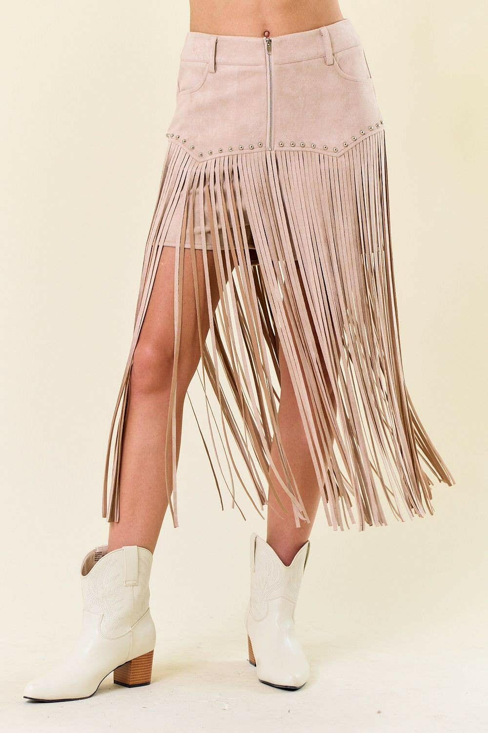 Wild West Fringe Faux Suede Shorts-Shorts-Krush Kandy, Women's Online Fashion Boutique Located in Phoenix, Arizona (Scottsdale Area)