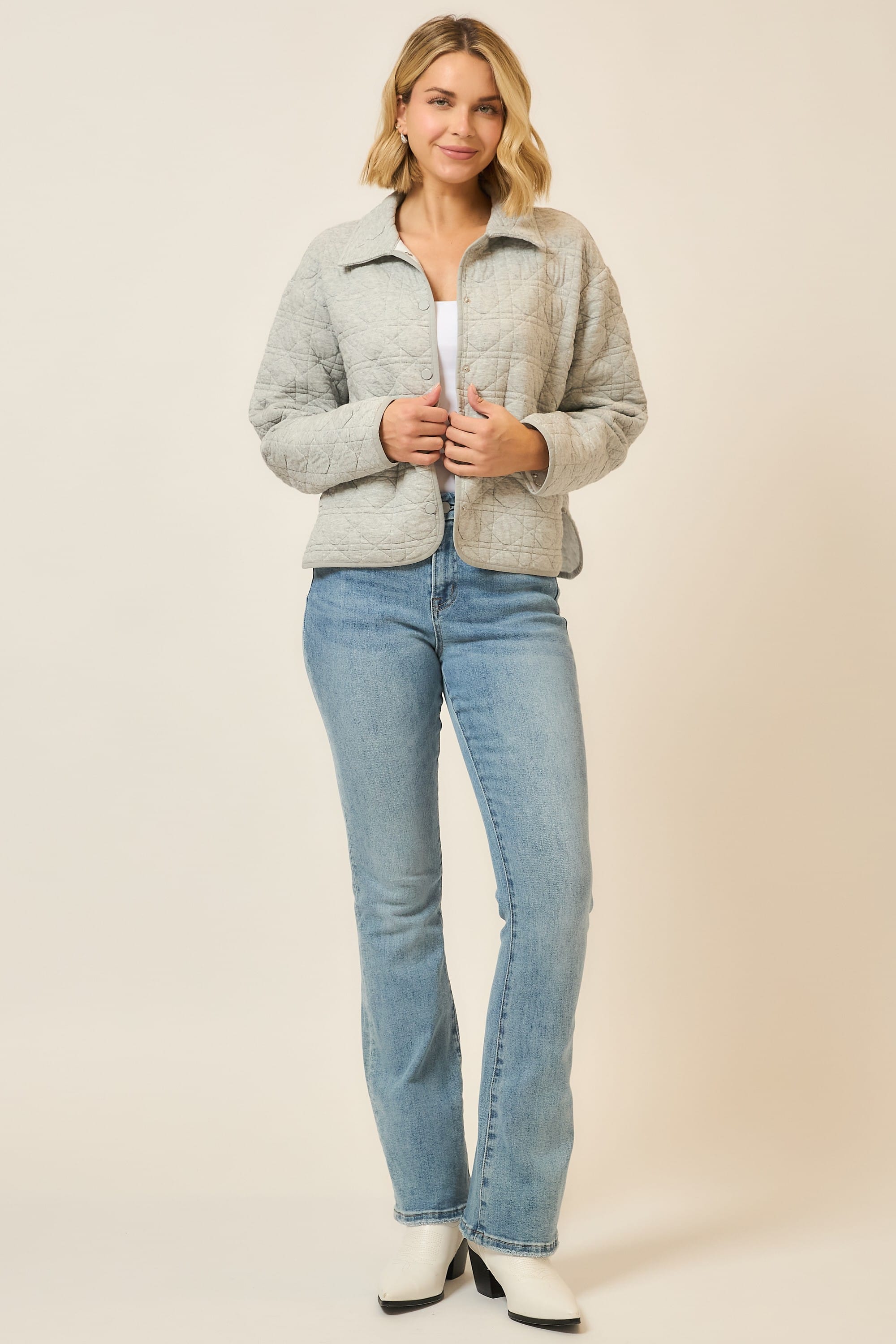 Quilted Collar Jacket-Coats-Krush Kandy, Women's Online Fashion Boutique Located in Phoenix, Arizona (Scottsdale Area)