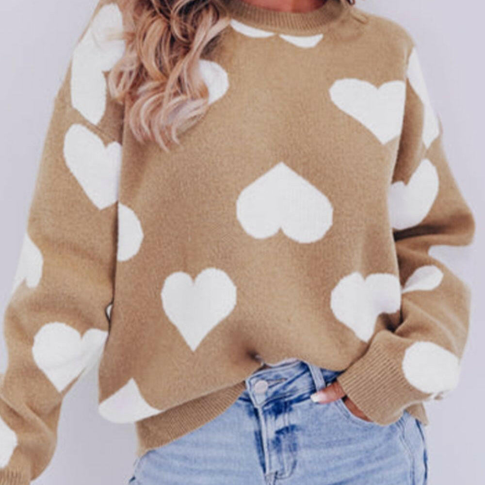 Warmhearted Knit Heart Sweater-Krush Kandy, Women's Online Fashion Boutique Located in Phoenix, Arizona (Scottsdale Area)