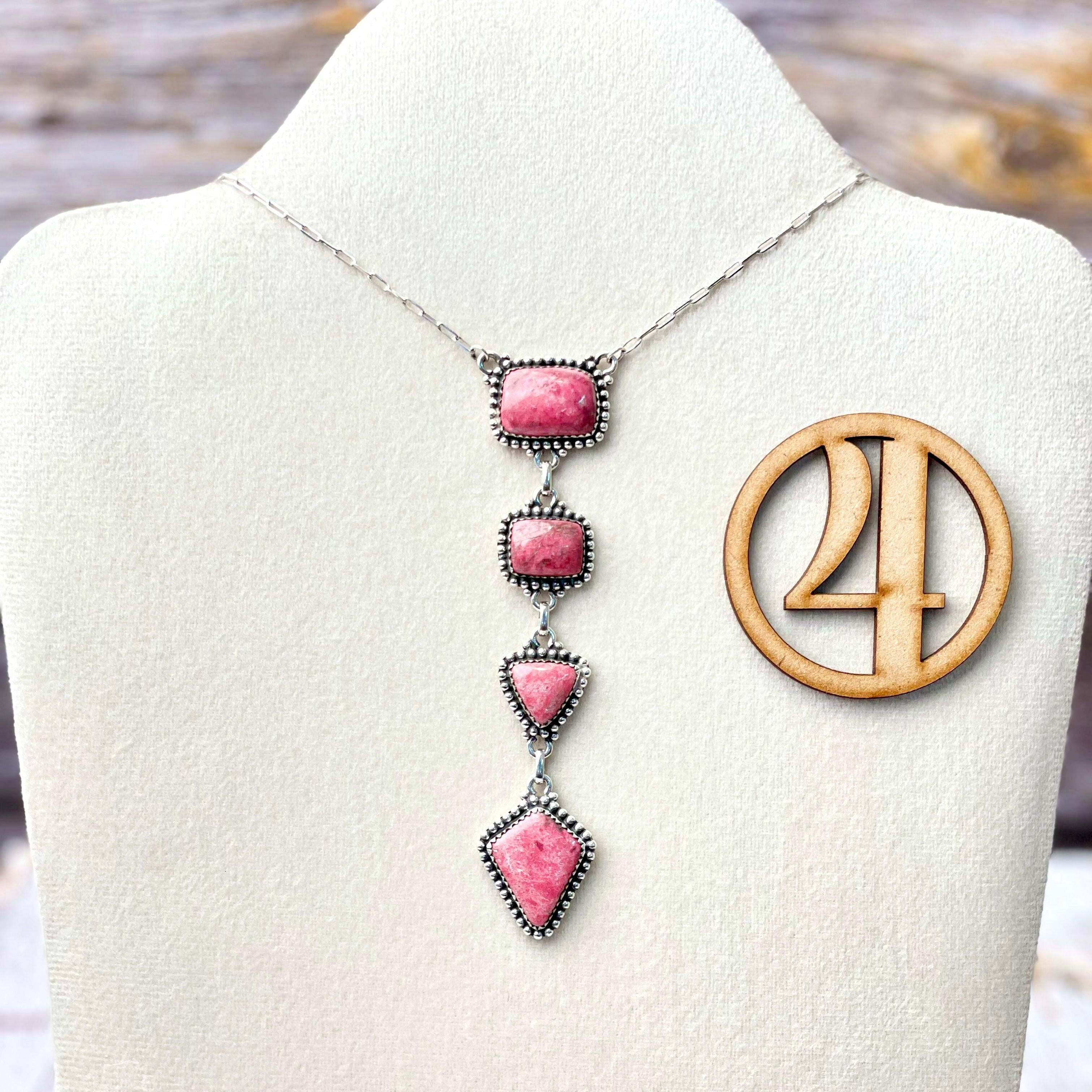 Thulite Slab Cluster Necklaces-Necklaces-Krush Kandy, Women's Online Fashion Boutique Located in Phoenix, Arizona (Scottsdale Area)