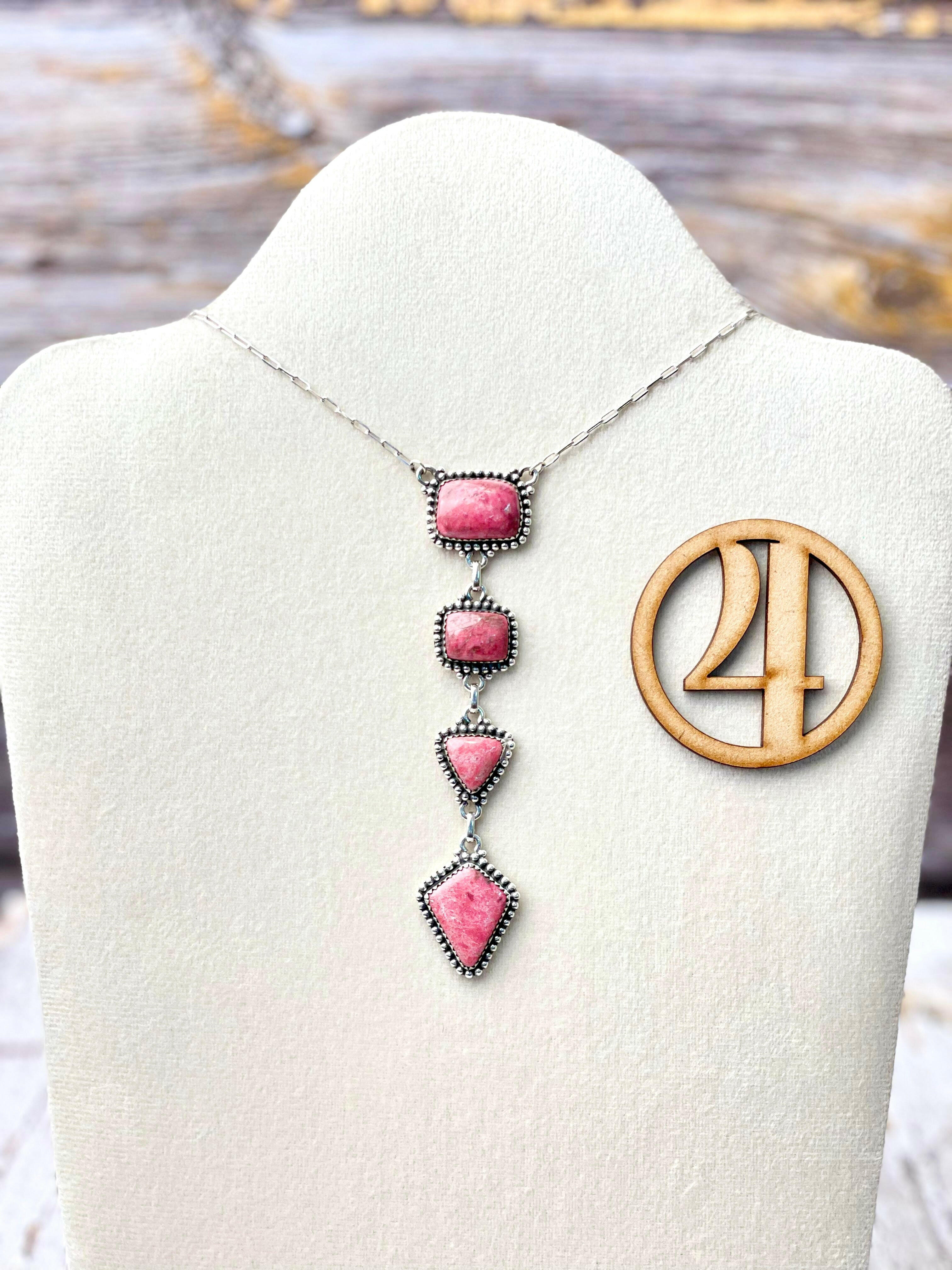Thulite Drop Necklace-Necklaces-Krush Kandy, Women's Online Fashion Boutique Located in Phoenix, Arizona (Scottsdale Area)