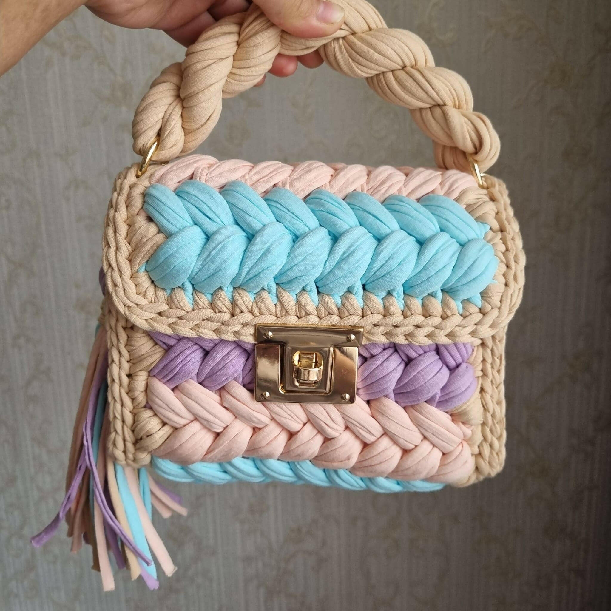 Soft Serenity Handmade Crochet Purse-handbags-Krush Kandy, Women's Online Fashion Boutique Located in Phoenix, Arizona (Scottsdale Area)