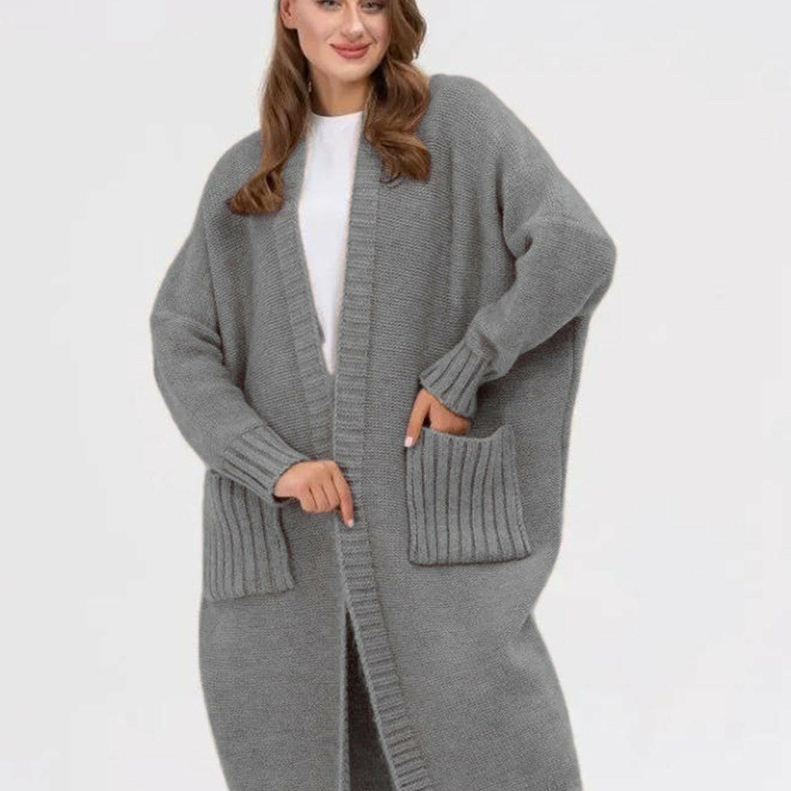Pocketed Open Front Long Sleeve Longline Cardigan-Krush Kandy, Women's Online Fashion Boutique Located in Phoenix, Arizona (Scottsdale Area)