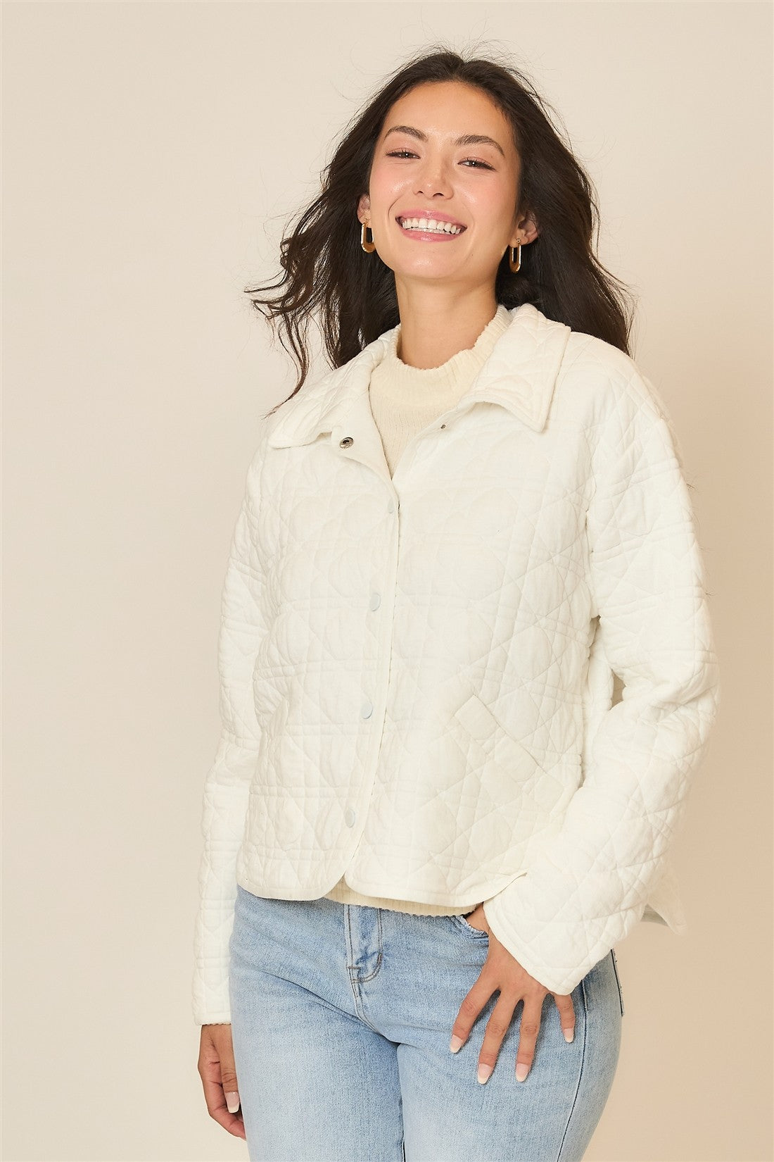 Quilted Collar Jacket-Coats-Krush Kandy, Women's Online Fashion Boutique Located in Phoenix, Arizona (Scottsdale Area)