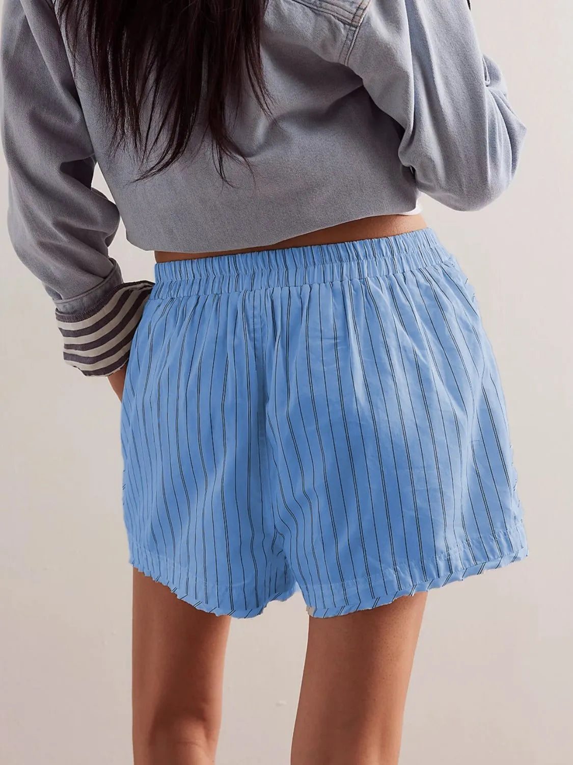 Striped Elastic Waist Shorts-Krush Kandy, Women's Online Fashion Boutique Located in Phoenix, Arizona (Scottsdale Area)