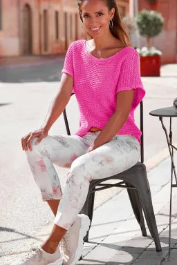 Cotton Candy Breeze Loose Knit Dolman Top-Tops-Krush Kandy, Women's Online Fashion Boutique Located in Phoenix, Arizona (Scottsdale Area)