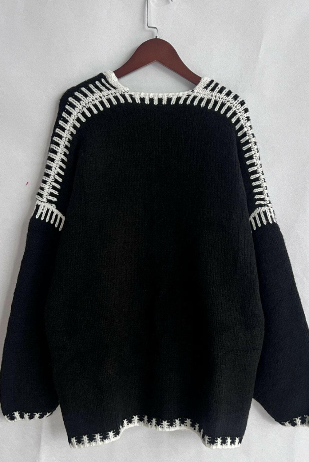 Contrast Open Front Dropped Shoulder Cardigan-Cardigan-Krush Kandy, Women's Online Fashion Boutique Located in Phoenix, Arizona (Scottsdale Area)