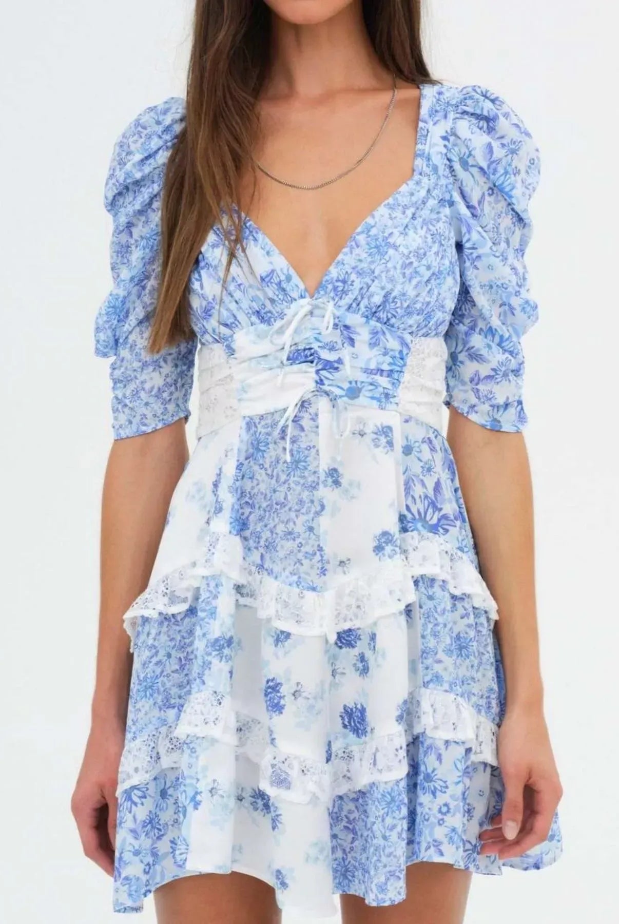 Ruffled Floral Print Half Sleeve Dress-Dresses-Krush Kandy, Women's Online Fashion Boutique Located in Phoenix, Arizona (Scottsdale Area)