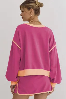 Chic Duo Contrast Pullover Skort Set | 4 Color Options-2 Piece Outfit Sets-Krush Kandy, Women's Online Fashion Boutique Located in Phoenix, Arizona (Scottsdale Area)