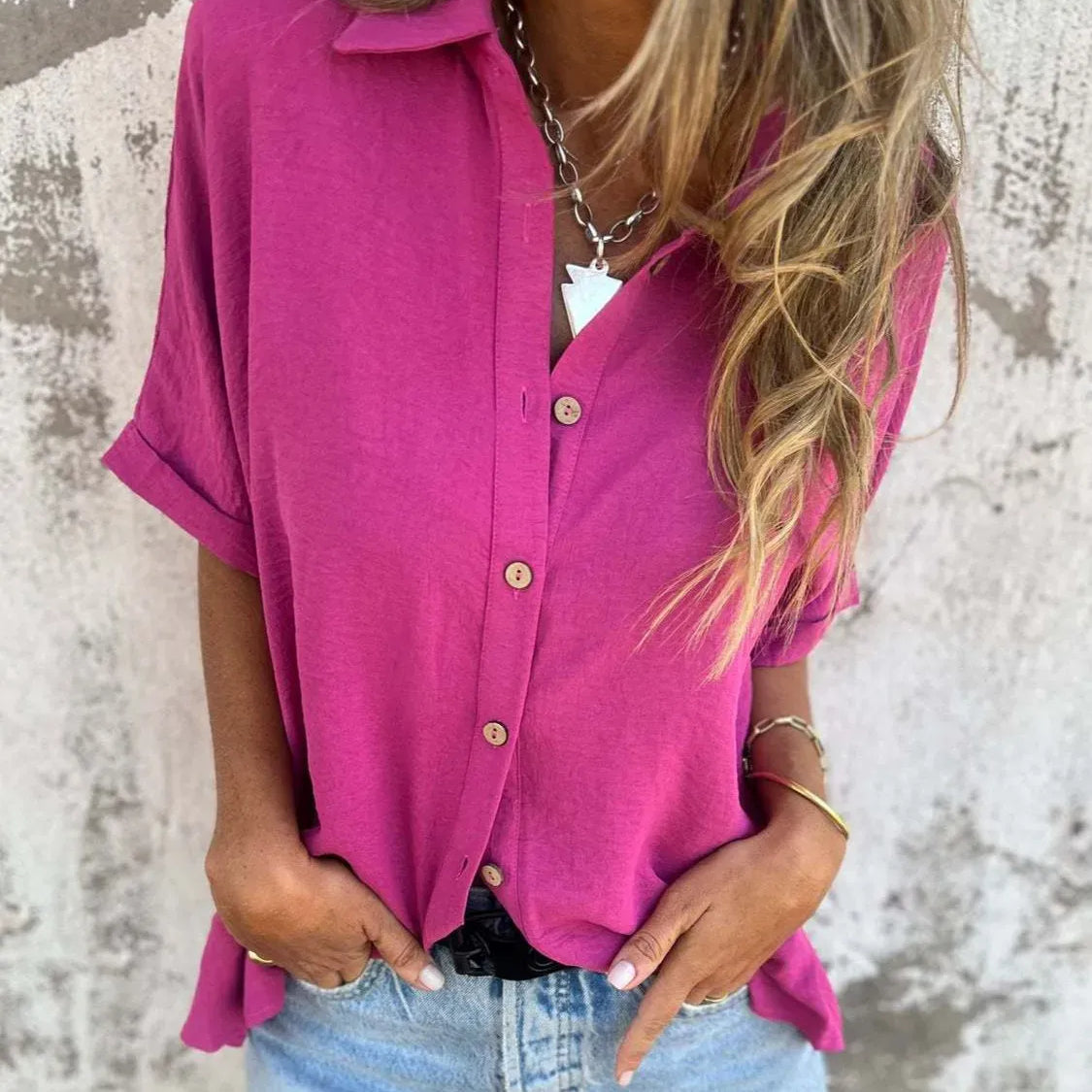 The Everyday Pop Button-Down Shirt-Krush Kandy, Women's Online Fashion Boutique Located in Phoenix, Arizona (Scottsdale Area)