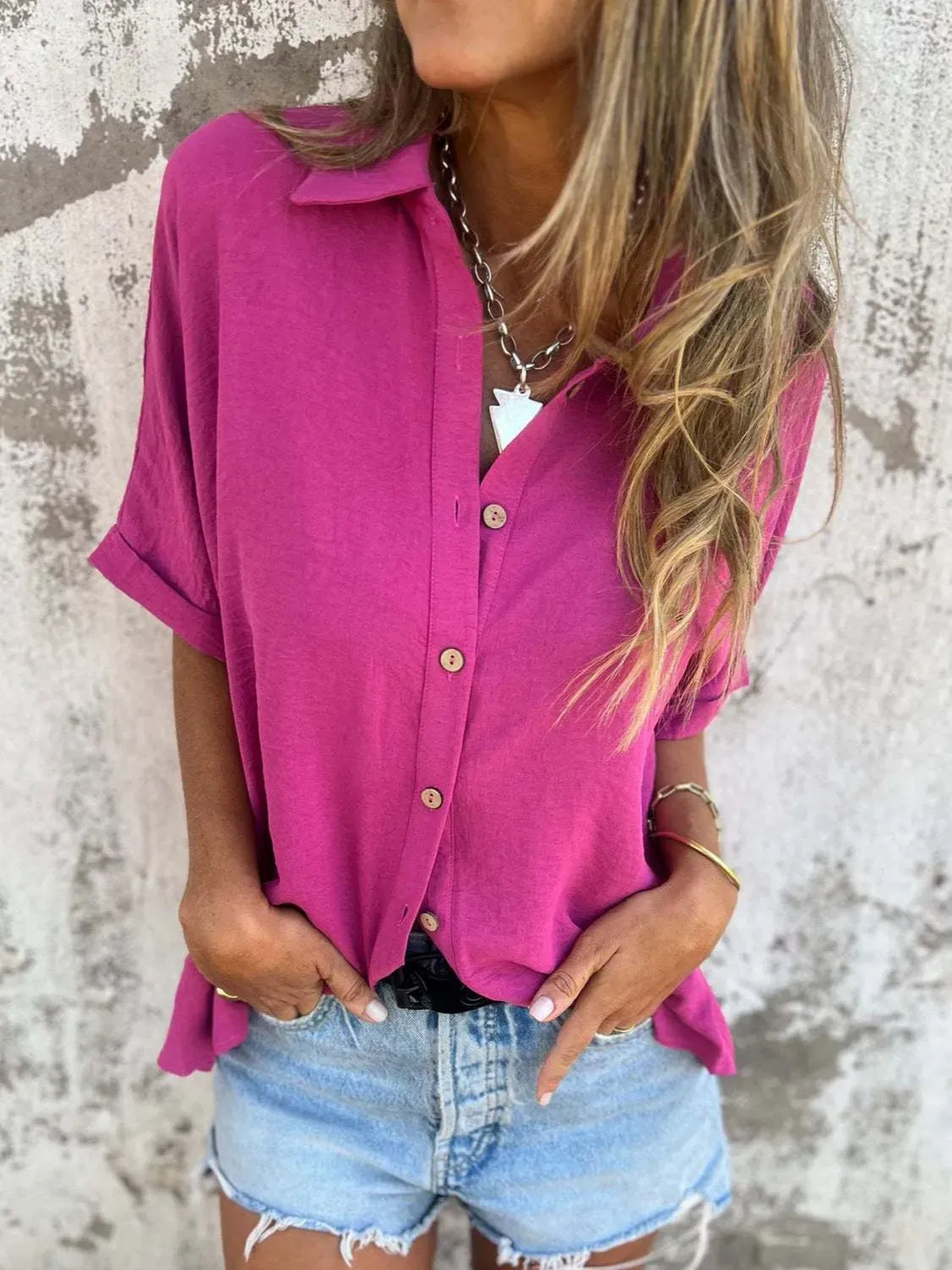 The Everyday Pop Button-Down Shirt-Krush Kandy, Women's Online Fashion Boutique Located in Phoenix, Arizona (Scottsdale Area)