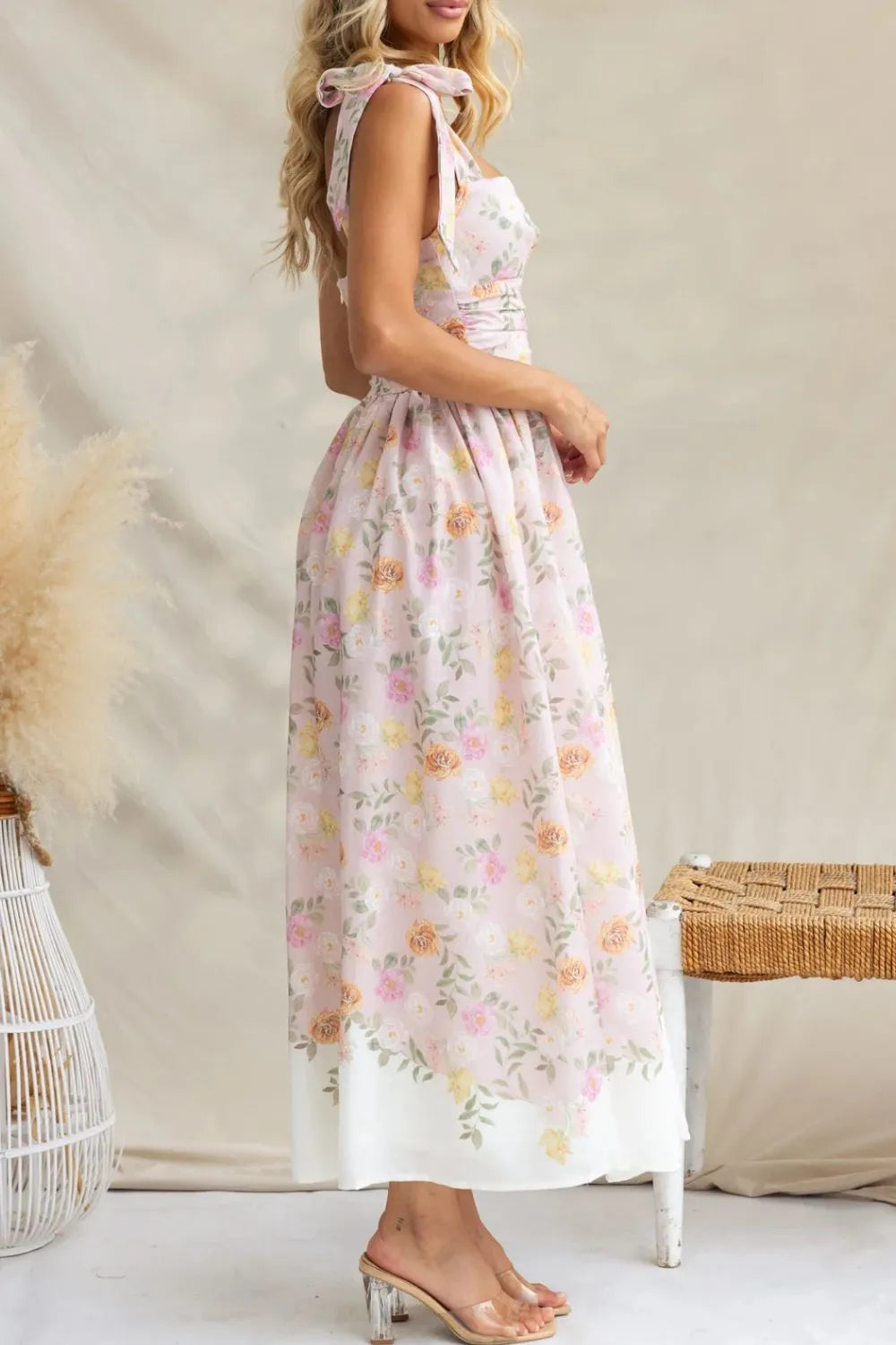 Printed Tie Shoulder Midi Cami Dress-Krush Kandy, Women's Online Fashion Boutique Located in Phoenix, Arizona (Scottsdale Area)