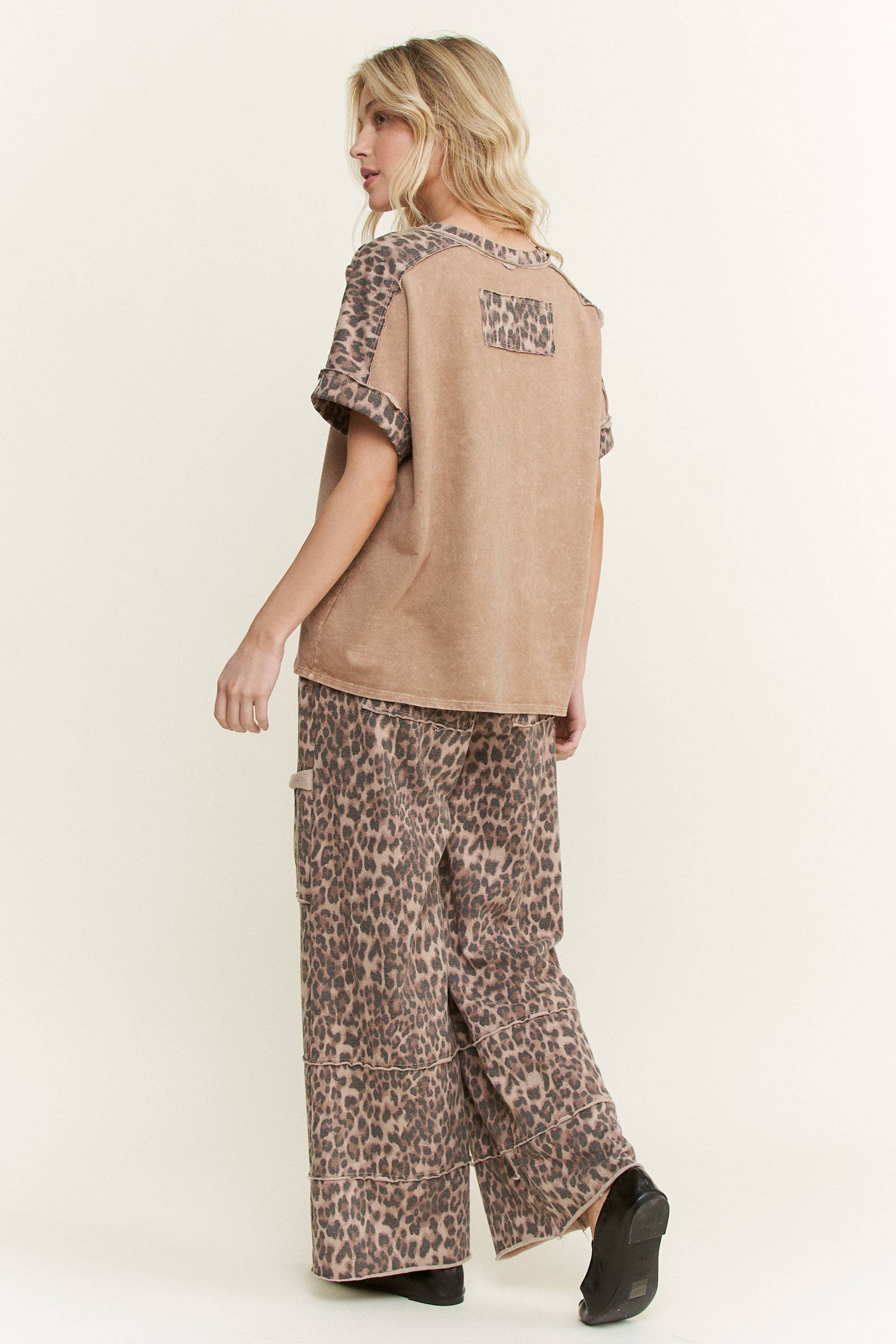 Mineral Washed Animal Leopard Wide Leg Pants-Pants-Krush Kandy, Women's Online Fashion Boutique Located in Phoenix, Arizona (Scottsdale Area)