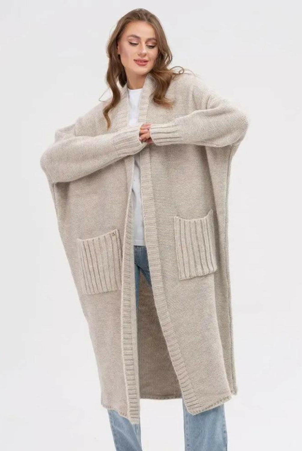 Pocketed Open Front Long Sleeve Longline Cardigan-Krush Kandy, Women's Online Fashion Boutique Located in Phoenix, Arizona (Scottsdale Area)