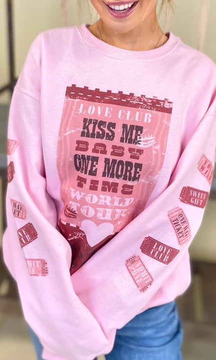 Love Club Ticket Sweatshirt-Graphic Tees-Krush Kandy, Women's Online Fashion Boutique Located in Phoenix, Arizona (Scottsdale Area)