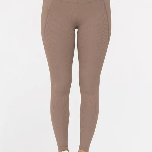 MONO B Soft Ribbed High Waisted Leggings-Leggings-Krush Kandy, Women's Online Fashion Boutique Located in Phoenix, Arizona (Scottsdale Area)