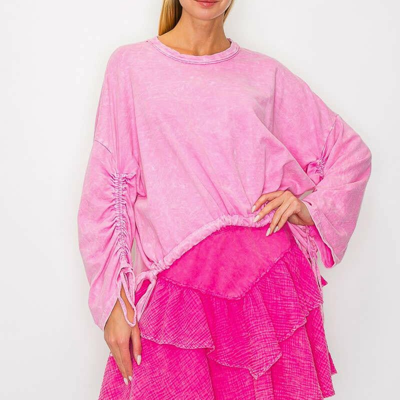 Wander Free Mineral Washed Boho Sweatshirt-Bottoms-Krush Kandy, Women's Online Fashion Boutique Located in Phoenix, Arizona (Scottsdale Area)