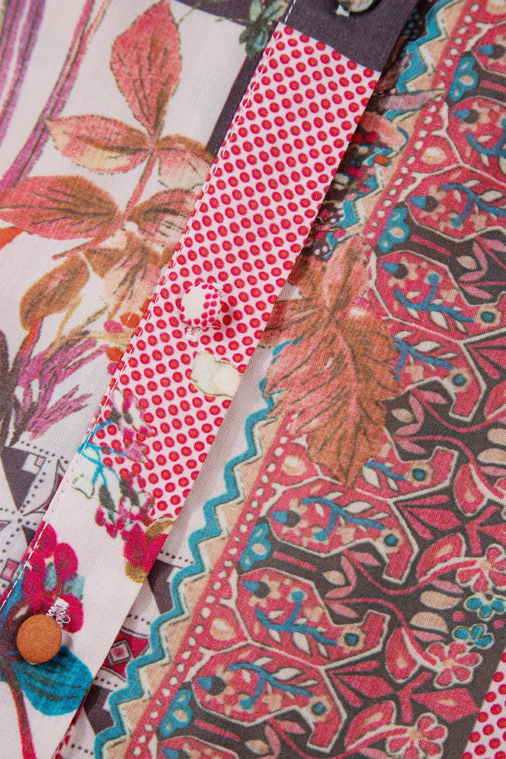 Sunset Mosaic Patchwork Blouse-Tops-Krush Kandy, Women's Online Fashion Boutique Located in Phoenix, Arizona (Scottsdale Area)