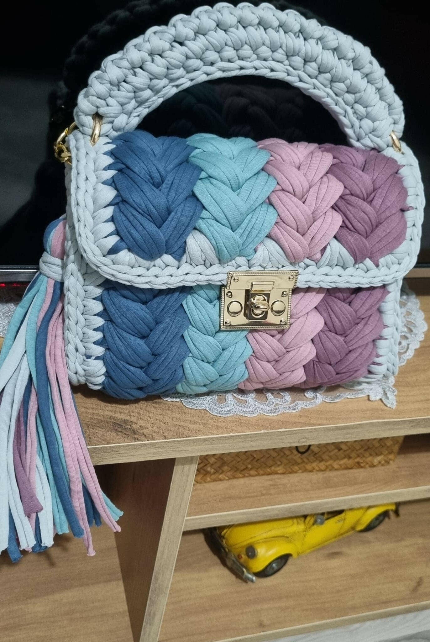 Indigo Bloom Handmade Crochet Purse-handbags-Krush Kandy, Women's Online Fashion Boutique Located in Phoenix, Arizona (Scottsdale Area)