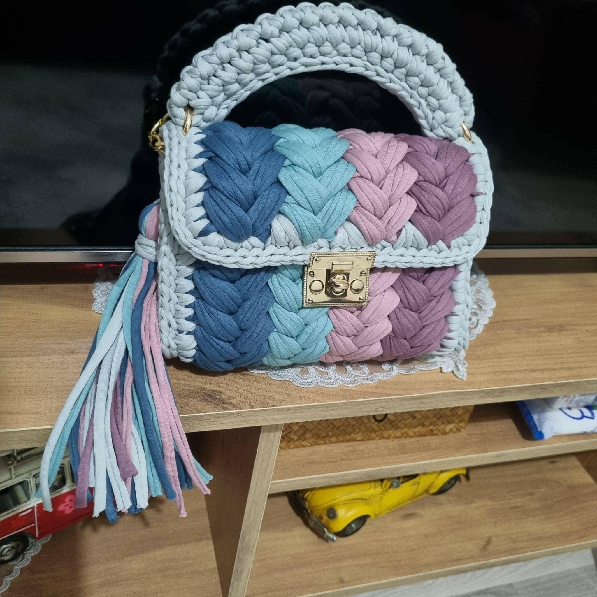 Indigo Bloom Handmade Crochet Purse-handbags-Krush Kandy, Women's Online Fashion Boutique Located in Phoenix, Arizona (Scottsdale Area)
