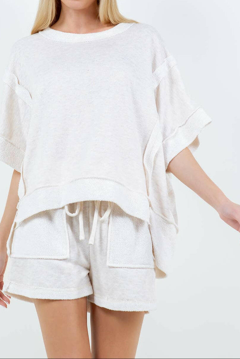 Oversize Reverse Contrast Banded Top-Tops-Krush Kandy, Women's Online Fashion Boutique Located in Phoenix, Arizona (Scottsdale Area)