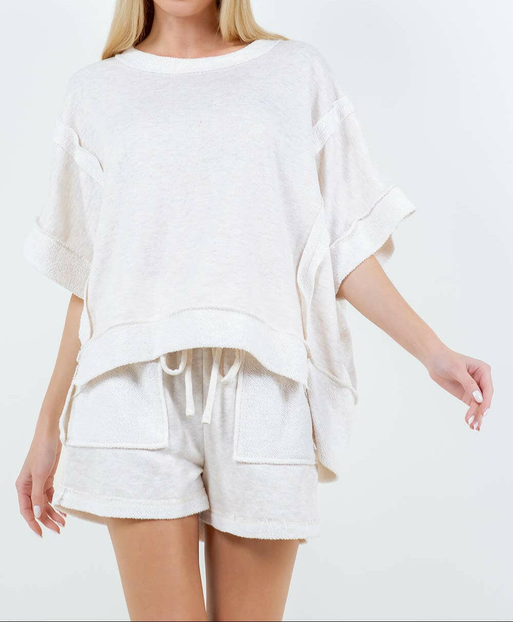 Oversize Reverse Contrast Banded Top-Tops-Krush Kandy, Women's Online Fashion Boutique Located in Phoenix, Arizona (Scottsdale Area)