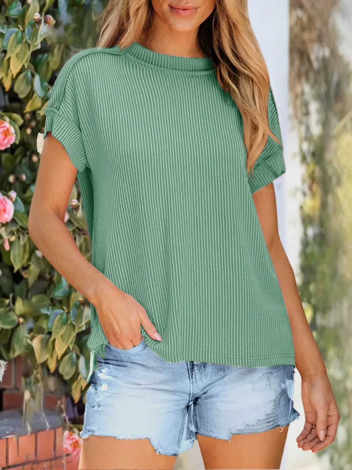 Round Neck Short Sleeve T-Shirt-Krush Kandy, Women's Online Fashion Boutique Located in Phoenix, Arizona (Scottsdale Area)