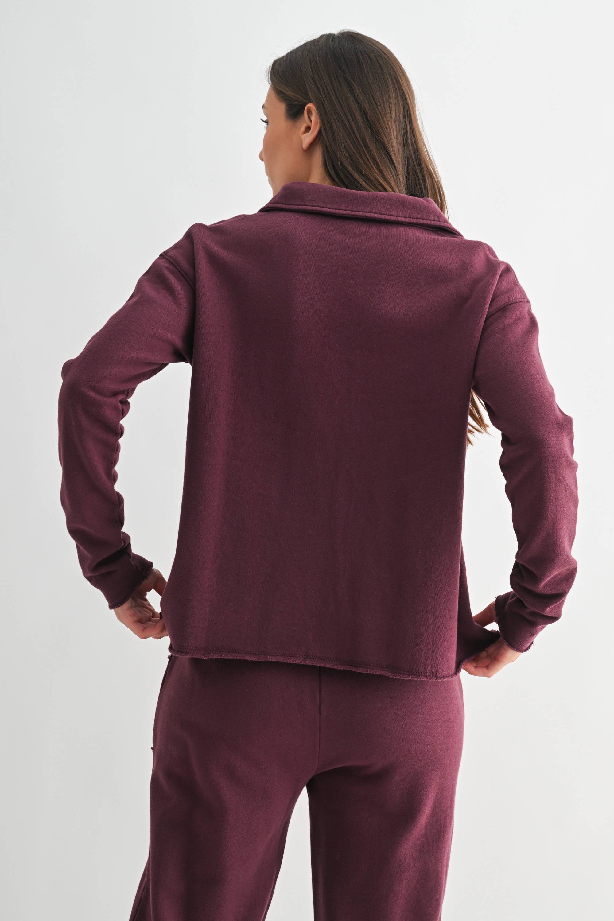 Henley Style Long Sleeve V-Neck Top-Long Sleeve Tops-Krush Kandy, Women's Online Fashion Boutique Located in Phoenix, Arizona (Scottsdale Area)