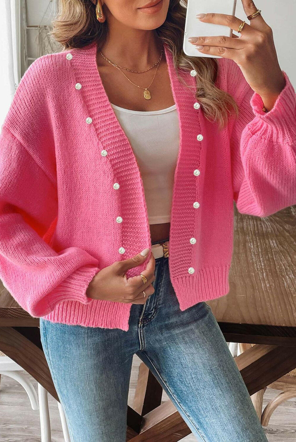 Pearl Open Front Long Sleeve Cardigan-Krush Kandy, Women's Online Fashion Boutique Located in Phoenix, Arizona (Scottsdale Area)