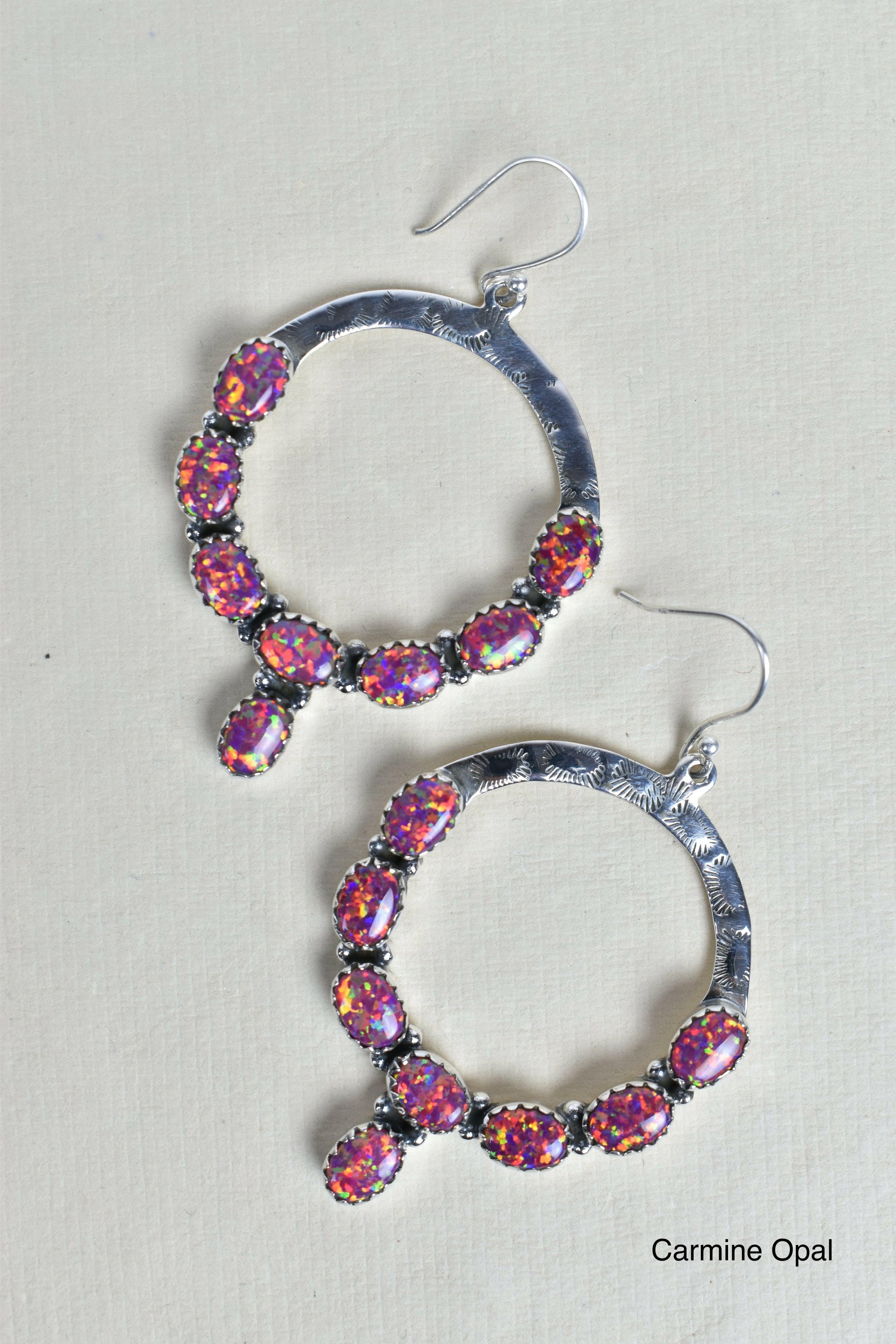 Hammered Hoop & Gemmed Loop Earring-Hoop Earrings-Krush Kandy, Women's Online Fashion Boutique Located in Phoenix, Arizona (Scottsdale Area)