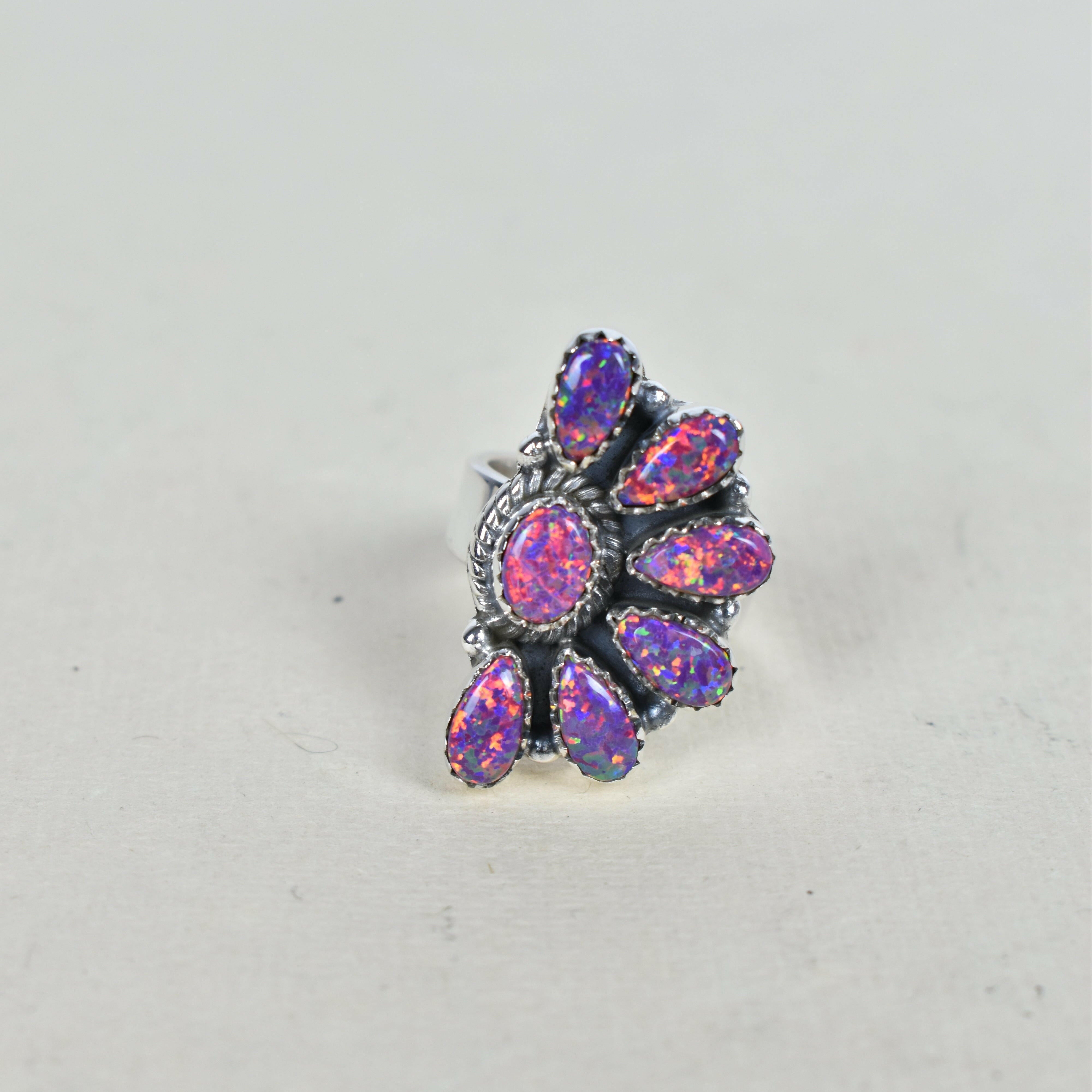 Lazy Daisy Sterling Jeweled Half Ring-Cluster Rings-Krush Kandy, Women's Online Fashion Boutique Located in Phoenix, Arizona (Scottsdale Area)
