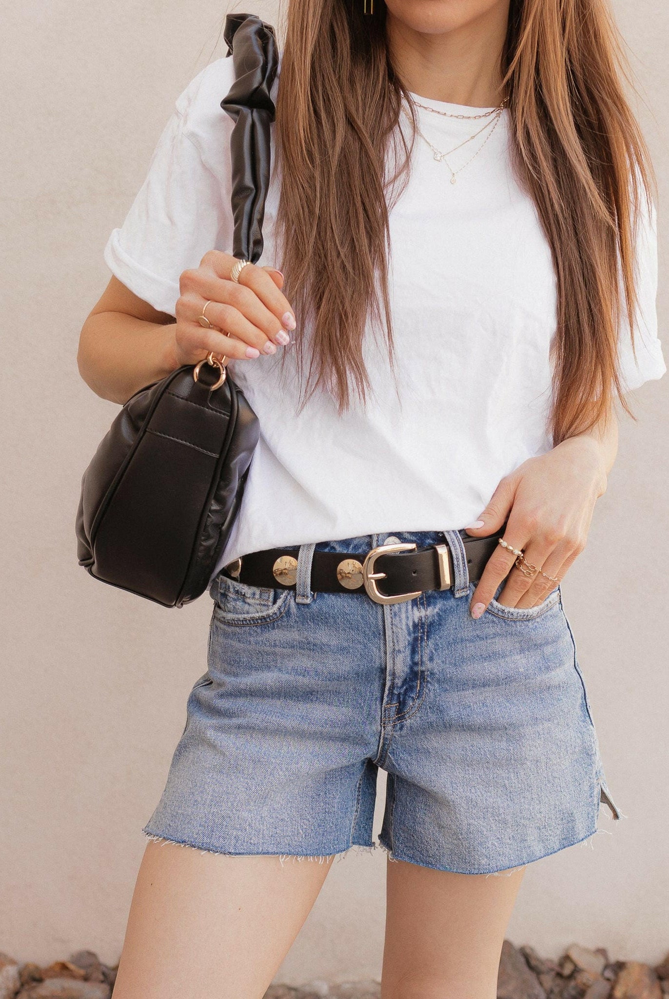 Metallic Disc Studded Faux Leather Belt-Accessories-Krush Kandy, Women's Online Fashion Boutique Located in Phoenix, Arizona (Scottsdale Area)
