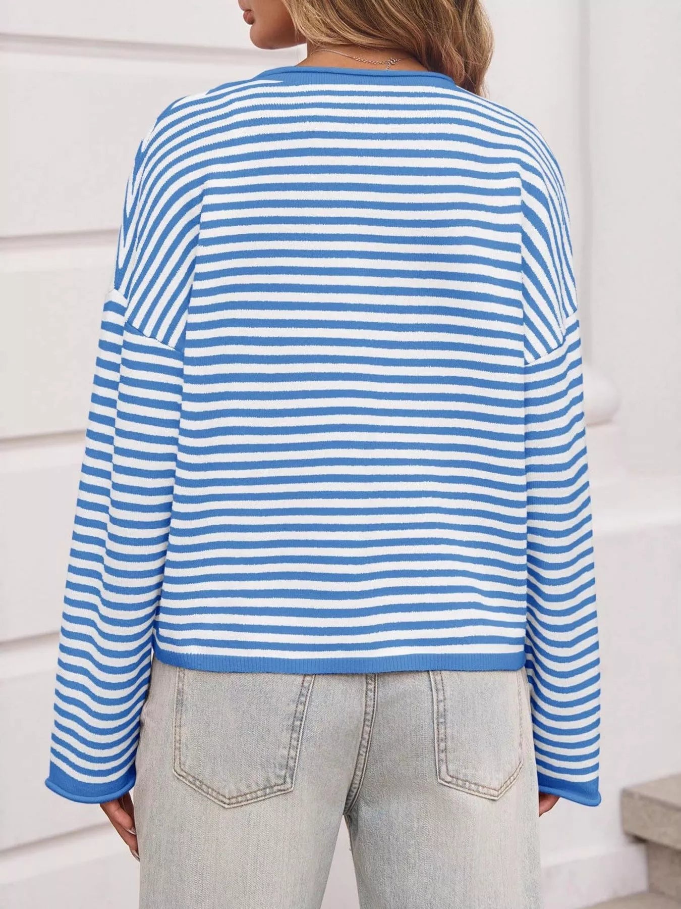 Striped Button-Up Cardigan-Sweaters-Krush Kandy, Women's Online Fashion Boutique Located in Phoenix, Arizona (Scottsdale Area)