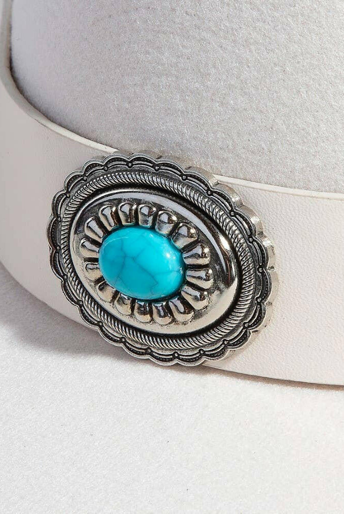 Boho Disc Strap Cowboy Hat-Hat-Krush Kandy, Women's Online Fashion Boutique Located in Phoenix, Arizona (Scottsdale Area)