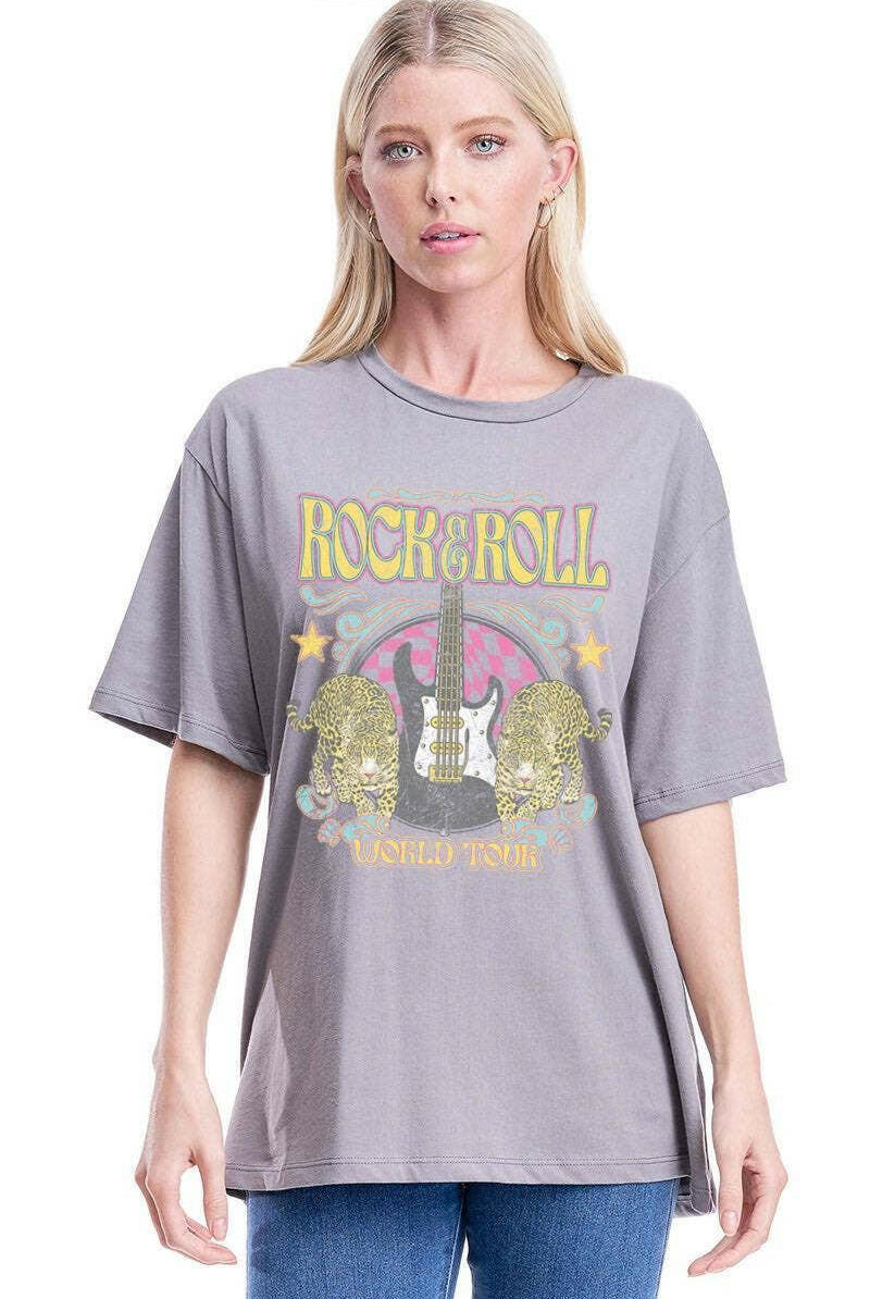 Rock N Roll Worldtour Vintage Graphic Top-Graphic Tees-Krush Kandy, Women's Online Fashion Boutique Located in Phoenix, Arizona (Scottsdale Area)