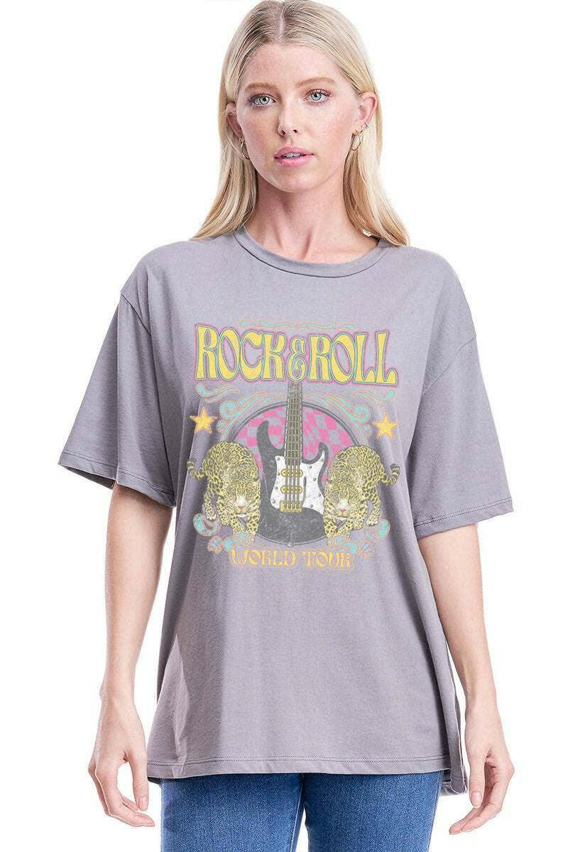 Rock N Roll Worldtour Vintage Graphic Top-Graphic Tees-Krush Kandy, Women's Online Fashion Boutique Located in Phoenix, Arizona (Scottsdale Area)