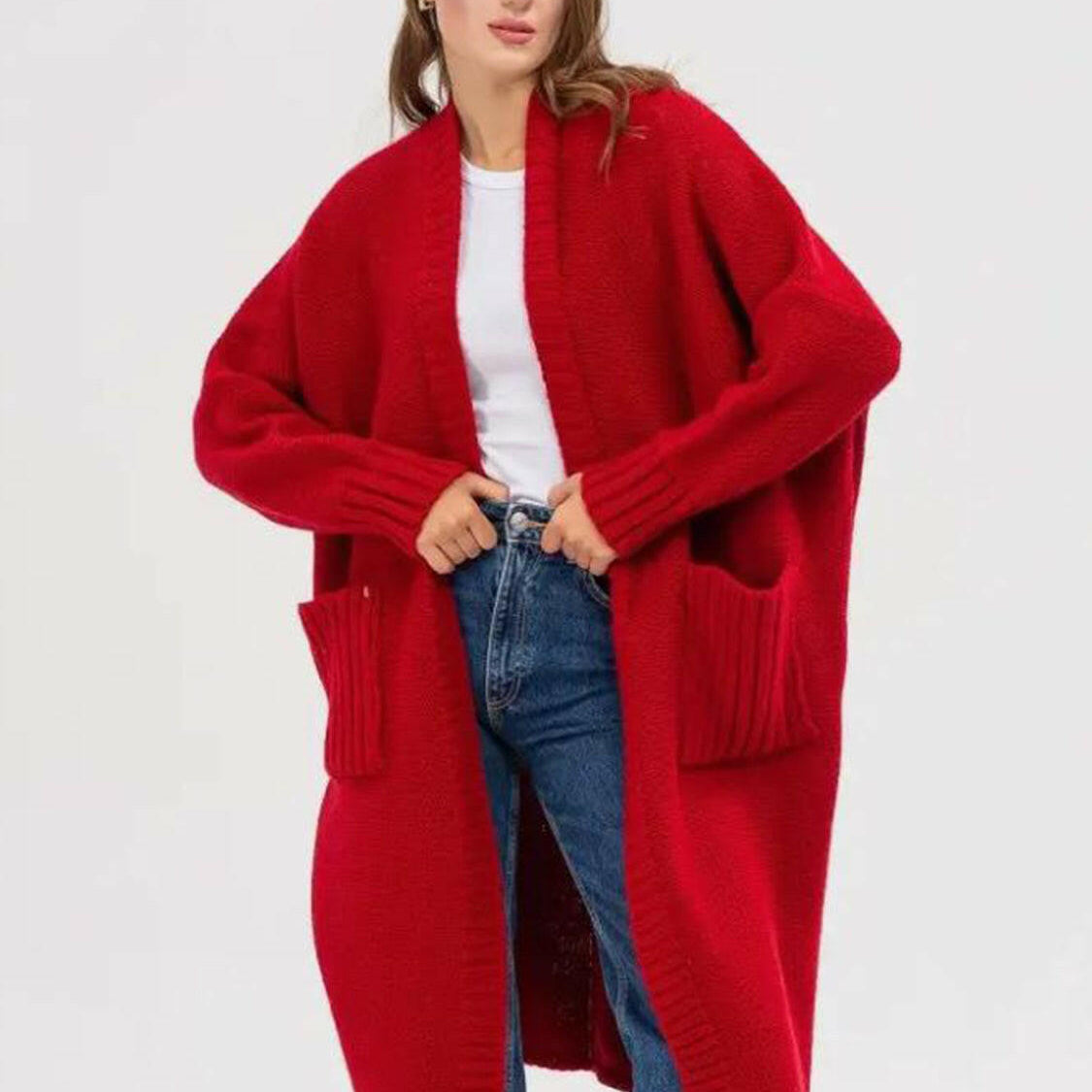 Pocketed Open Front Long Sleeve Longline Cardigan-Krush Kandy, Women's Online Fashion Boutique Located in Phoenix, Arizona (Scottsdale Area)