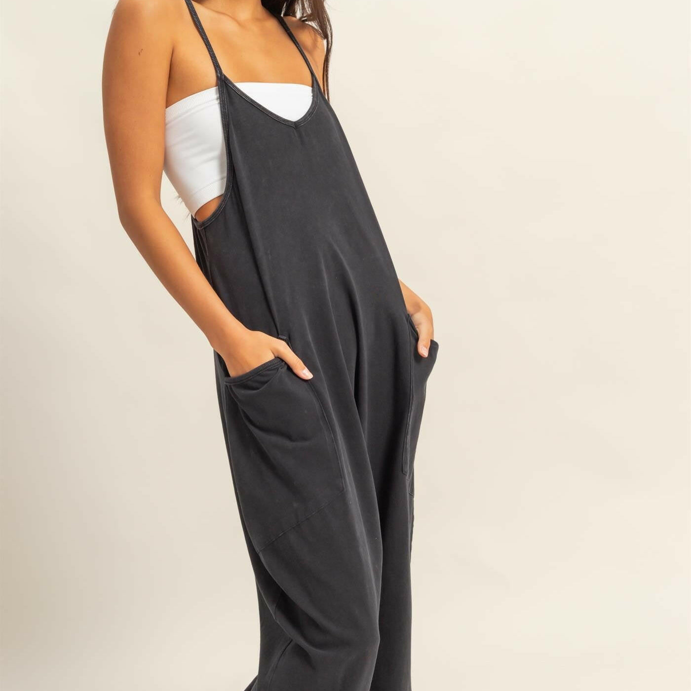 Relaxed Fit Mineral Washed Jumpsuit-Overalls-Krush Kandy, Women's Online Fashion Boutique Located in Phoenix, Arizona (Scottsdale Area)