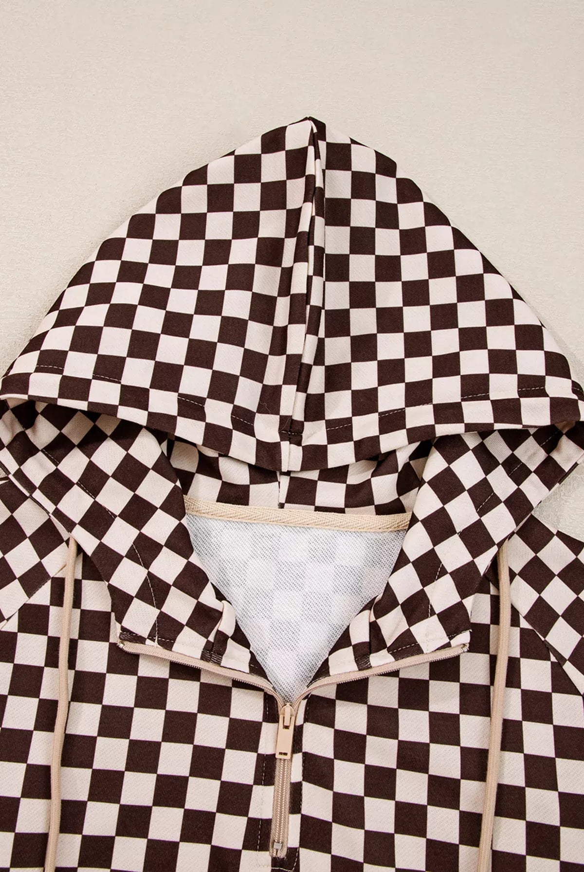 Checkered Drawstring Hoodie and Pants Set-2 Piece Outfit Sets-Krush Kandy, Women's Online Fashion Boutique Located in Phoenix, Arizona (Scottsdale Area)