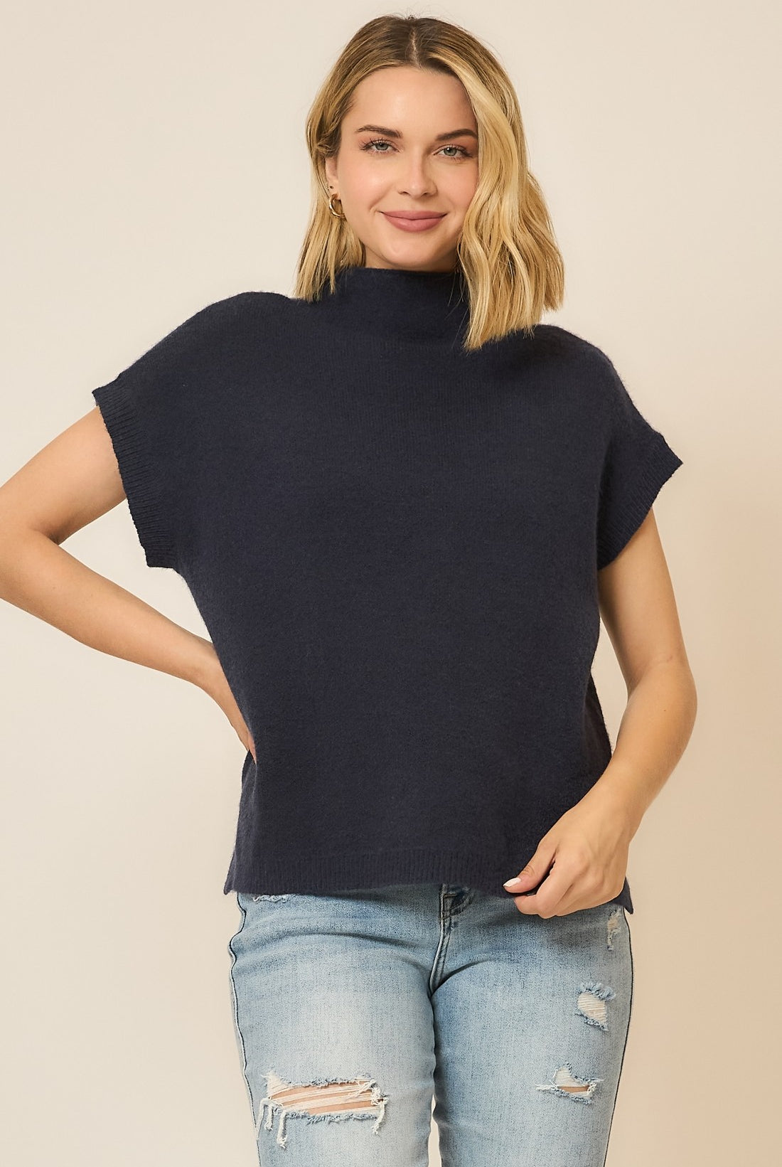 Sleeveless Knit Sweater Vest-Sweaters-Krush Kandy, Women's Online Fashion Boutique Located in Phoenix, Arizona (Scottsdale Area)
