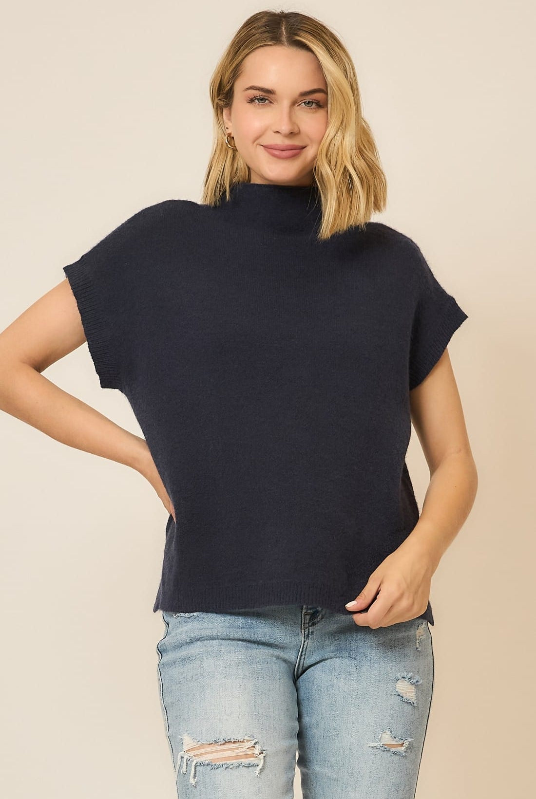 Sleeveless Knit Sweater Vest-Sweaters-Krush Kandy, Women's Online Fashion Boutique Located in Phoenix, Arizona (Scottsdale Area)