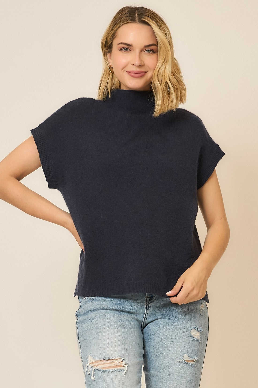 Sleeveless Knit Sweater Vest-Sweaters-Krush Kandy, Women's Online Fashion Boutique Located in Phoenix, Arizona (Scottsdale Area)