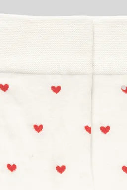 White Valentines Heart Pattern Crew Socks-Socks-Krush Kandy, Women's Online Fashion Boutique Located in Phoenix, Arizona (Scottsdale Area)