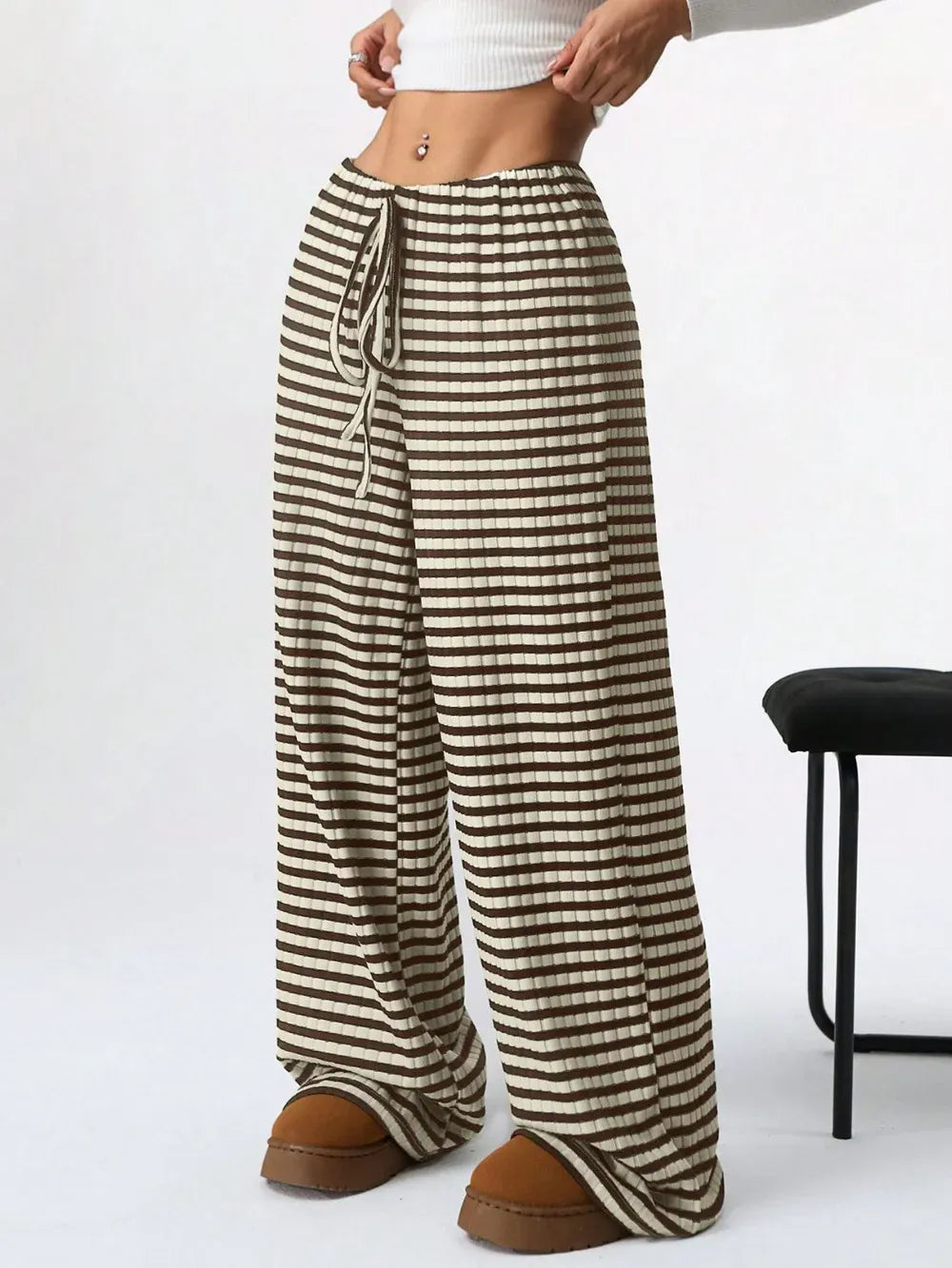 Tied Striped Wide Leg Pants-PANTS-Krush Kandy, Women's Online Fashion Boutique Located in Phoenix, Arizona (Scottsdale Area)