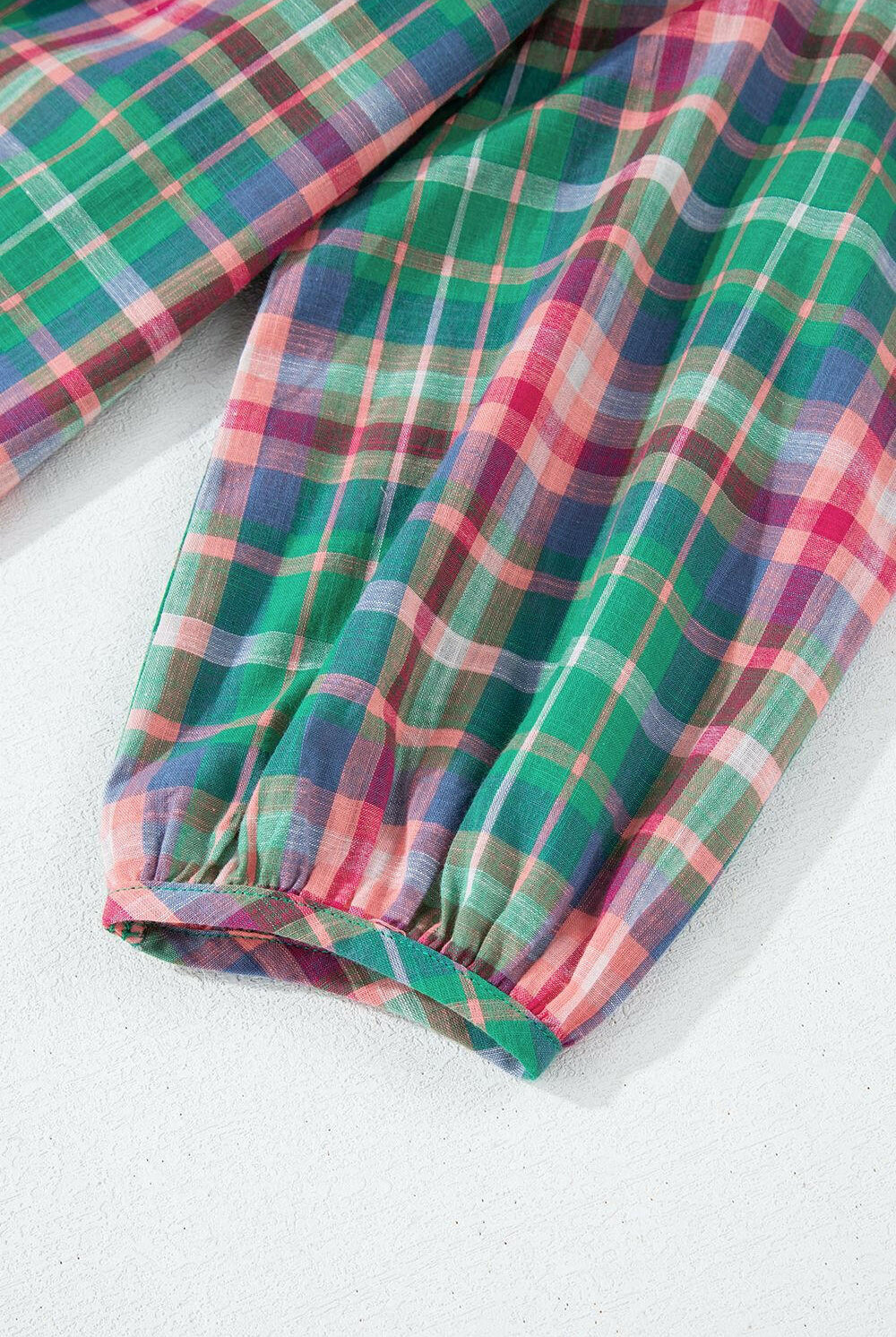 Pastel Plaid Button-Up Blouse-Blouses-Krush Kandy, Women's Online Fashion Boutique Located in Phoenix, Arizona (Scottsdale Area)
