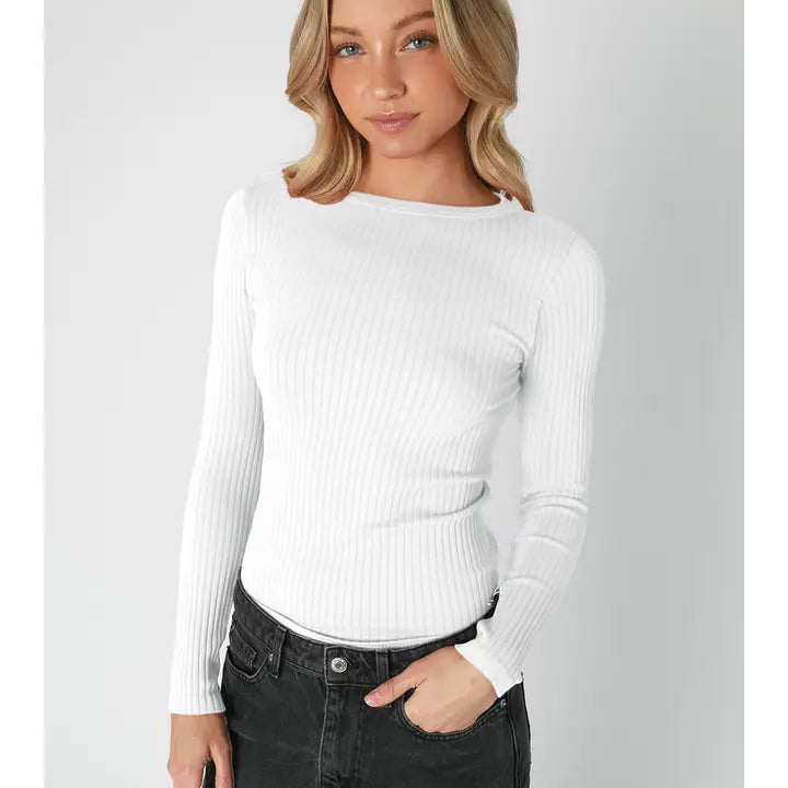 Wide Ribbed Long Sleeve Top-Krush Kandy, Women's Online Fashion Boutique Located in Phoenix, Arizona (Scottsdale Area)