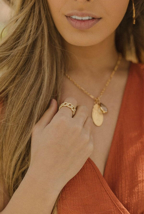 So Sassy Sparkly Chain Link Eternity Ring | Gold or Silver-Rings-Krush Kandy, Women's Online Fashion Boutique Located in Phoenix, Arizona (Scottsdale Area)