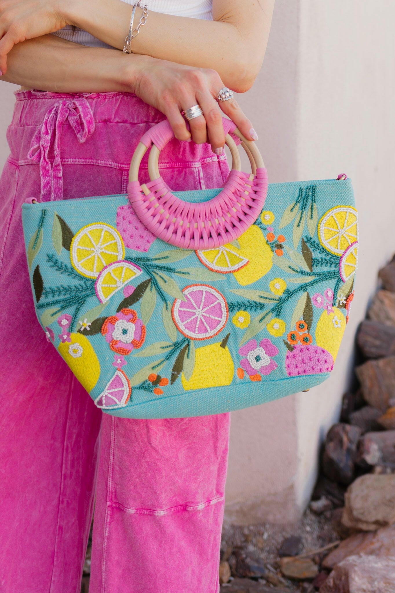 Citrus Blueberry Infusion Mini Tote-Purses & Bags-Krush Kandy, Women's Online Fashion Boutique Located in Phoenix, Arizona (Scottsdale Area)