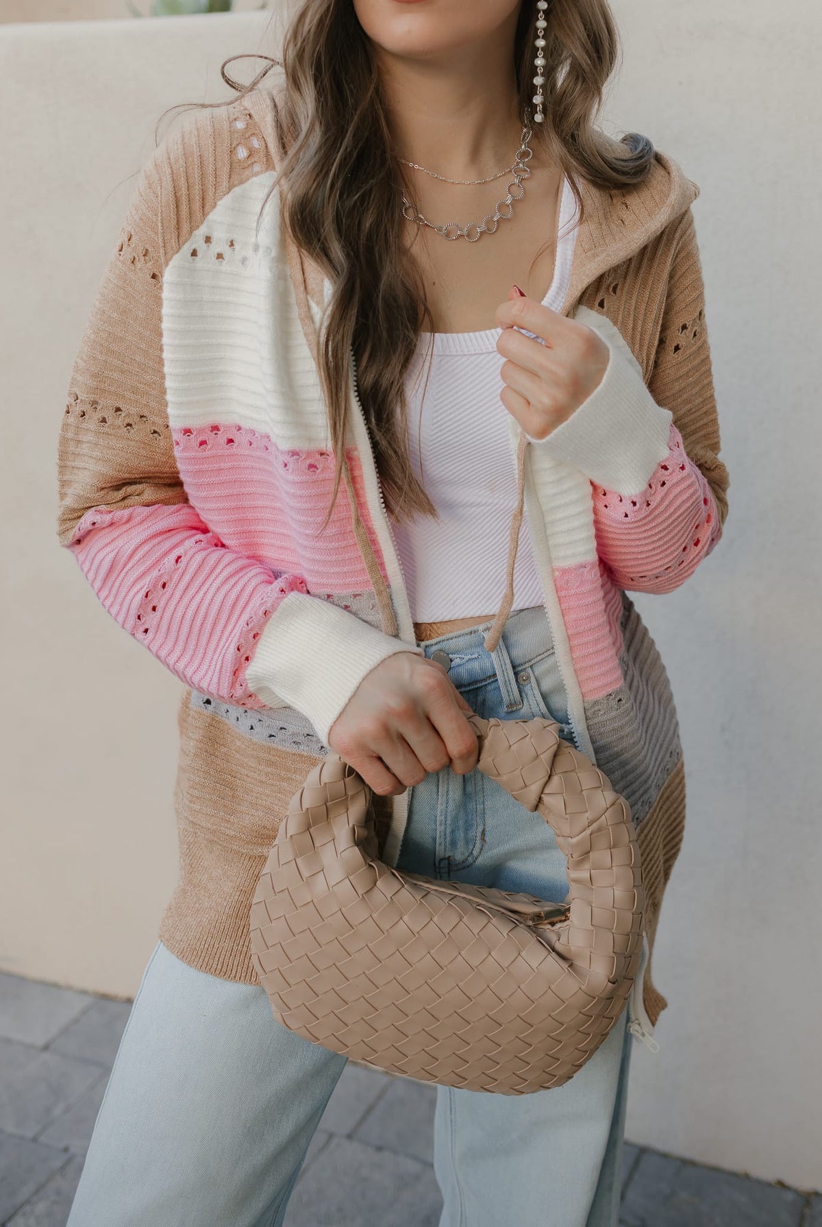 Chic Dreams Stripe Colorblock Zip-Up Hoodie-Jacket-Krush Kandy, Women's Online Fashion Boutique Located in Phoenix, Arizona (Scottsdale Area)