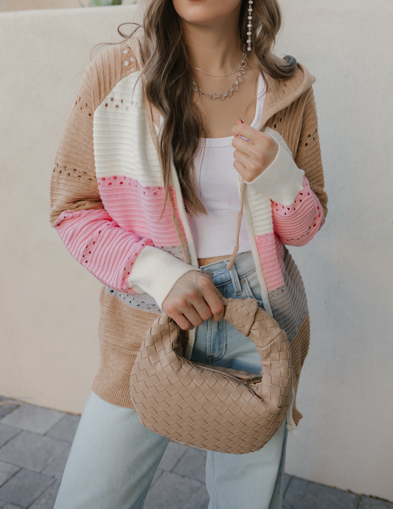 Chic Dreams Stripe Colorblock Zip-Up Hoodie-Jacket-Krush Kandy, Women's Online Fashion Boutique Located in Phoenix, Arizona (Scottsdale Area)